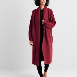 State of Day Knit Long Duster Cardigan Robe Burgundy XS/S NWT